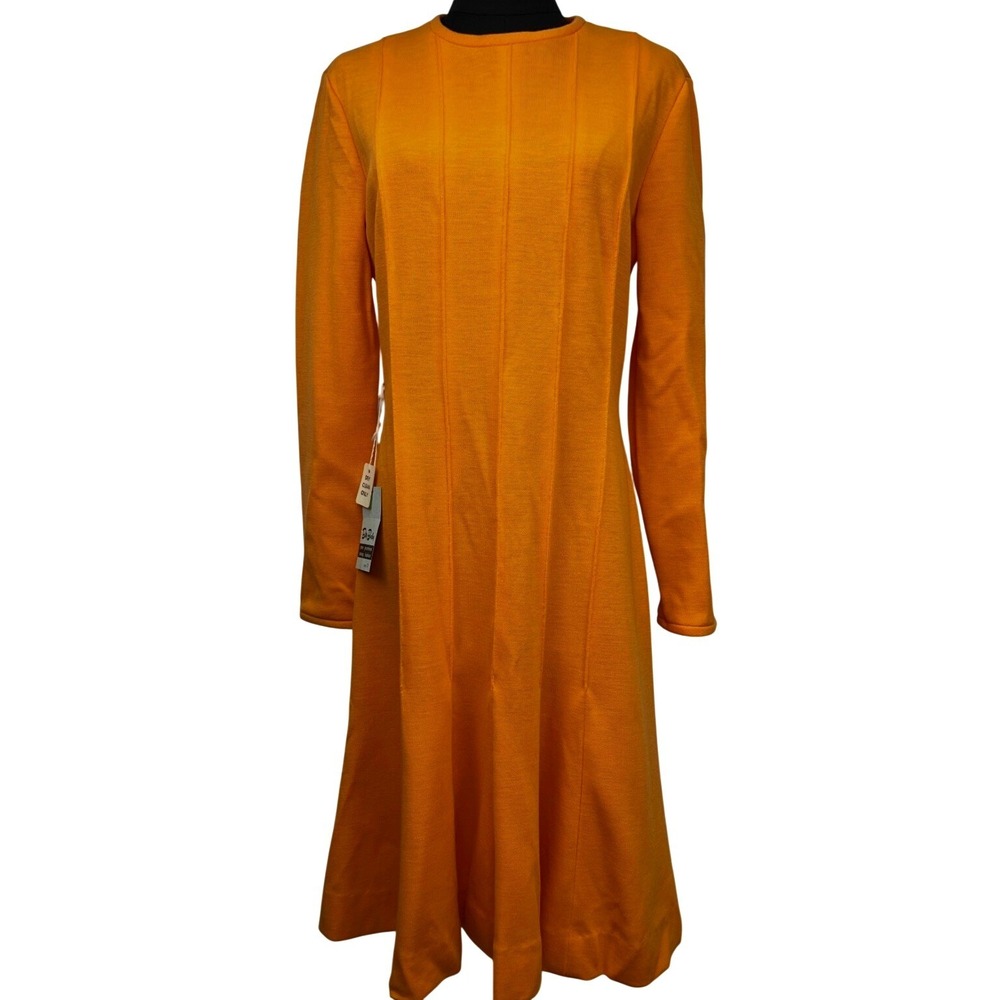 Vintage Betty Barclay Wool Knit Dress Size 13 USA Made ILGWU 1964-1972 with Tags